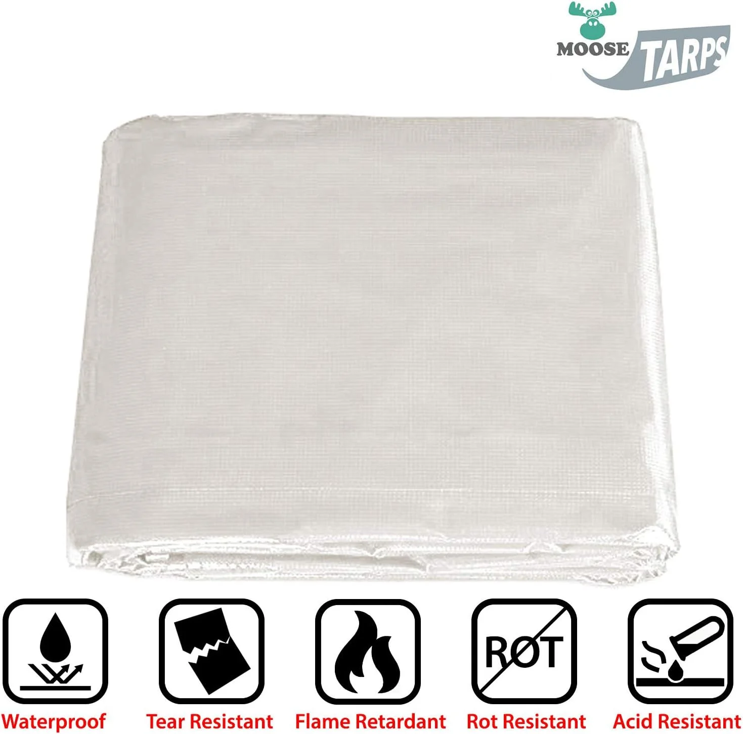 Heavy Duty Tarp, 100% Waterproof 12Mil Thick PVC Vinyl Tent Tarp For Camping, Multi-Purpose Thick ive Cover, Weather Proof, Heavy Duty, UV Resistant, 20 Feet X 30 Feet, White