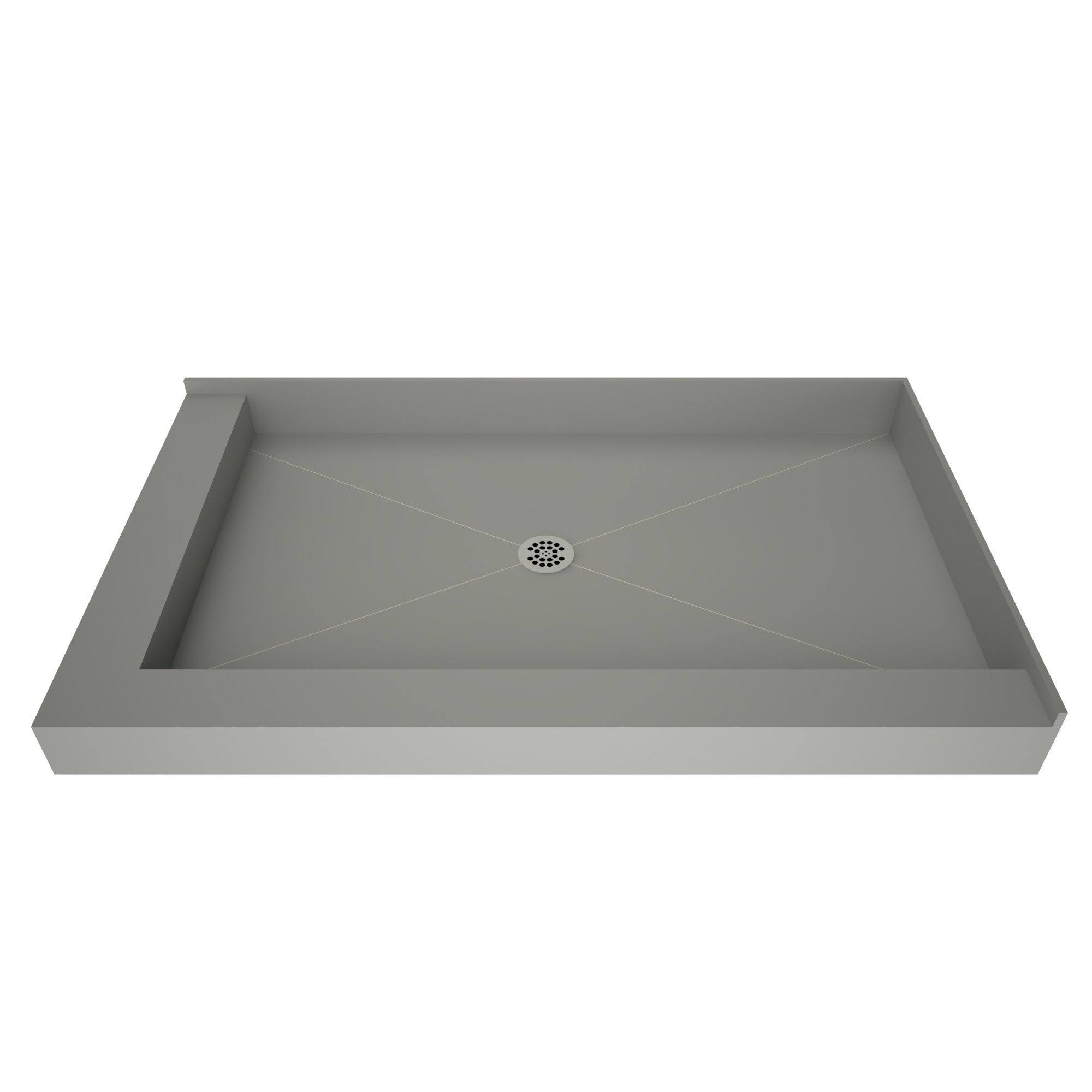 Tile Redi Double Curb Shower Pan,Center Drain 3448CDL-PVC,
