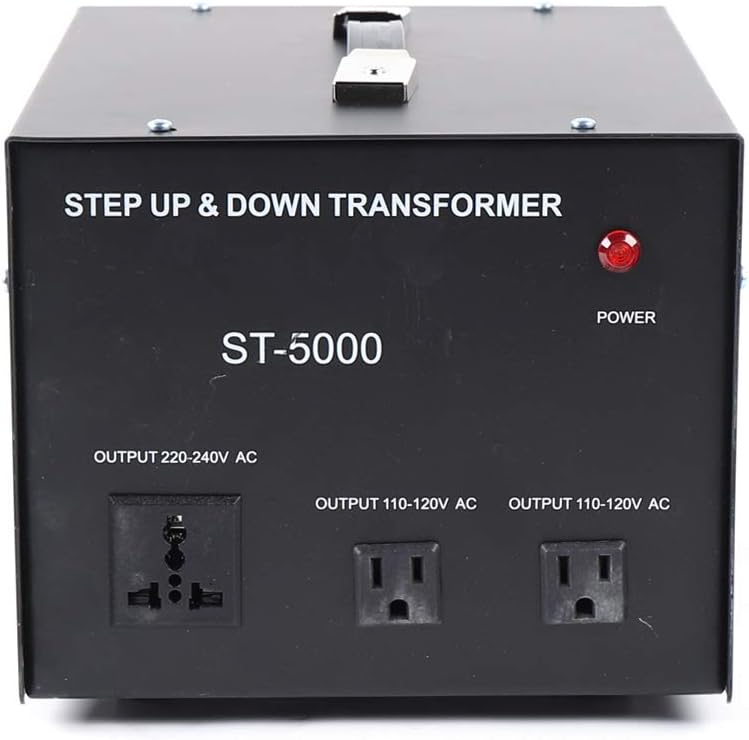 ST-5000 5000 Watt Voltage Converter Transformer - Heavy Duty Step Up/Down - 110V/120V/220V/240V Power Converter - Circuit Breaker Protection - DC 5V USB Port (ST-5000)