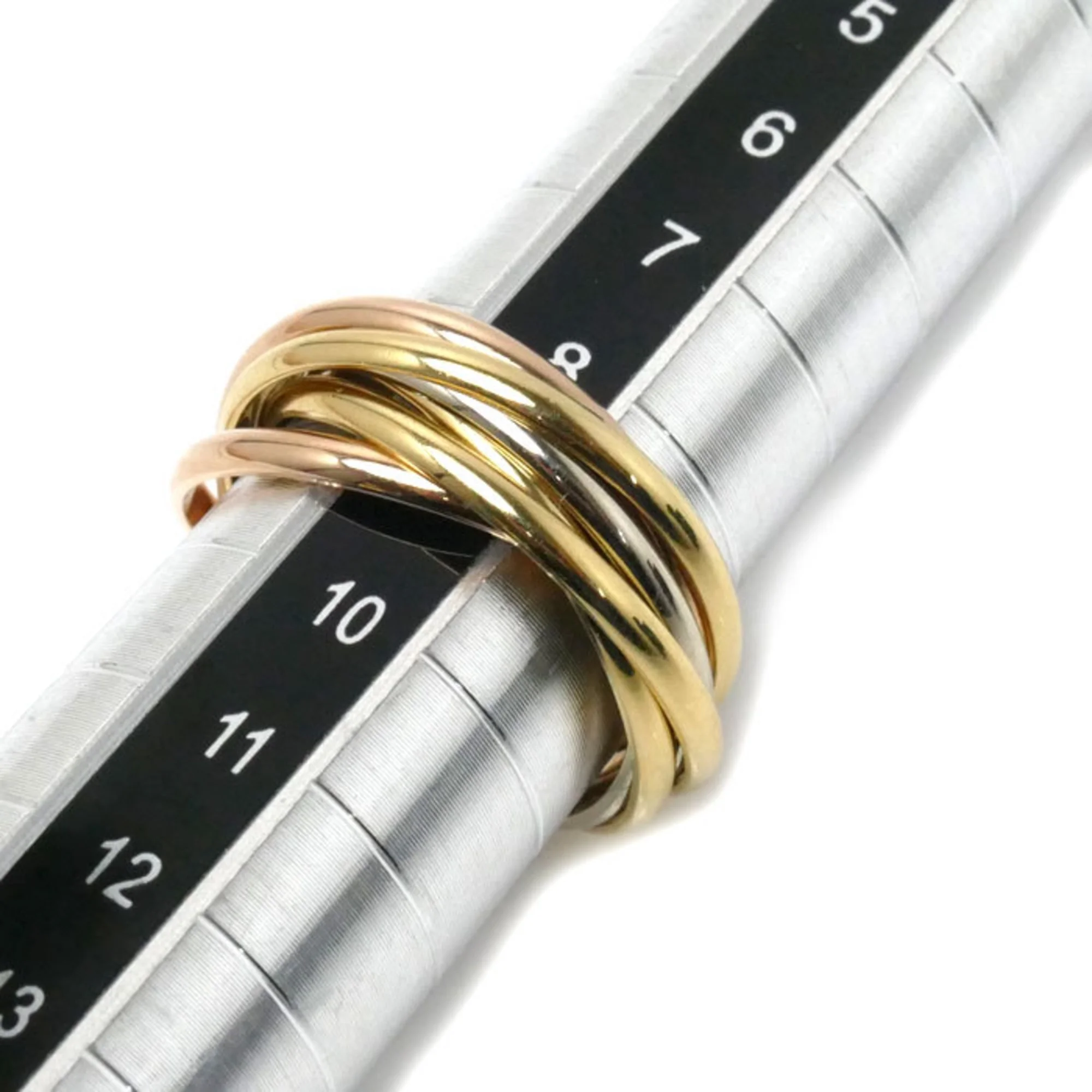 Pre-Owned CARTIER K18YG PG WG Trinity 7-row ring 6.9g Ladies (Good)