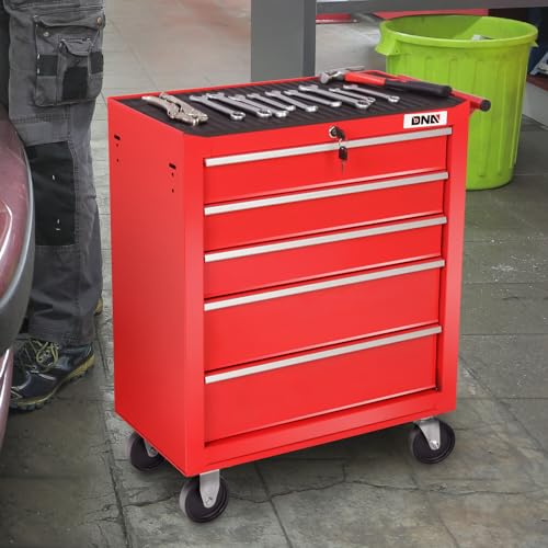 DNA MOTORING 7-Drawer Rolling Tool Cabinet Chest with Keyed Locking System Non-Slip Mat, for Garage Warehouse Workshop, Green, TOOLS-00399