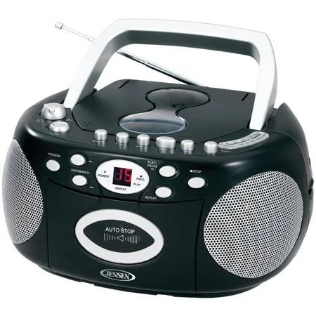 Jensen Portable Bluetooth CD Player Am/fm Radio Tuner Mega Bass Reflex Stereo Sound System Plus Superior 6ft AUX Cable to Connec