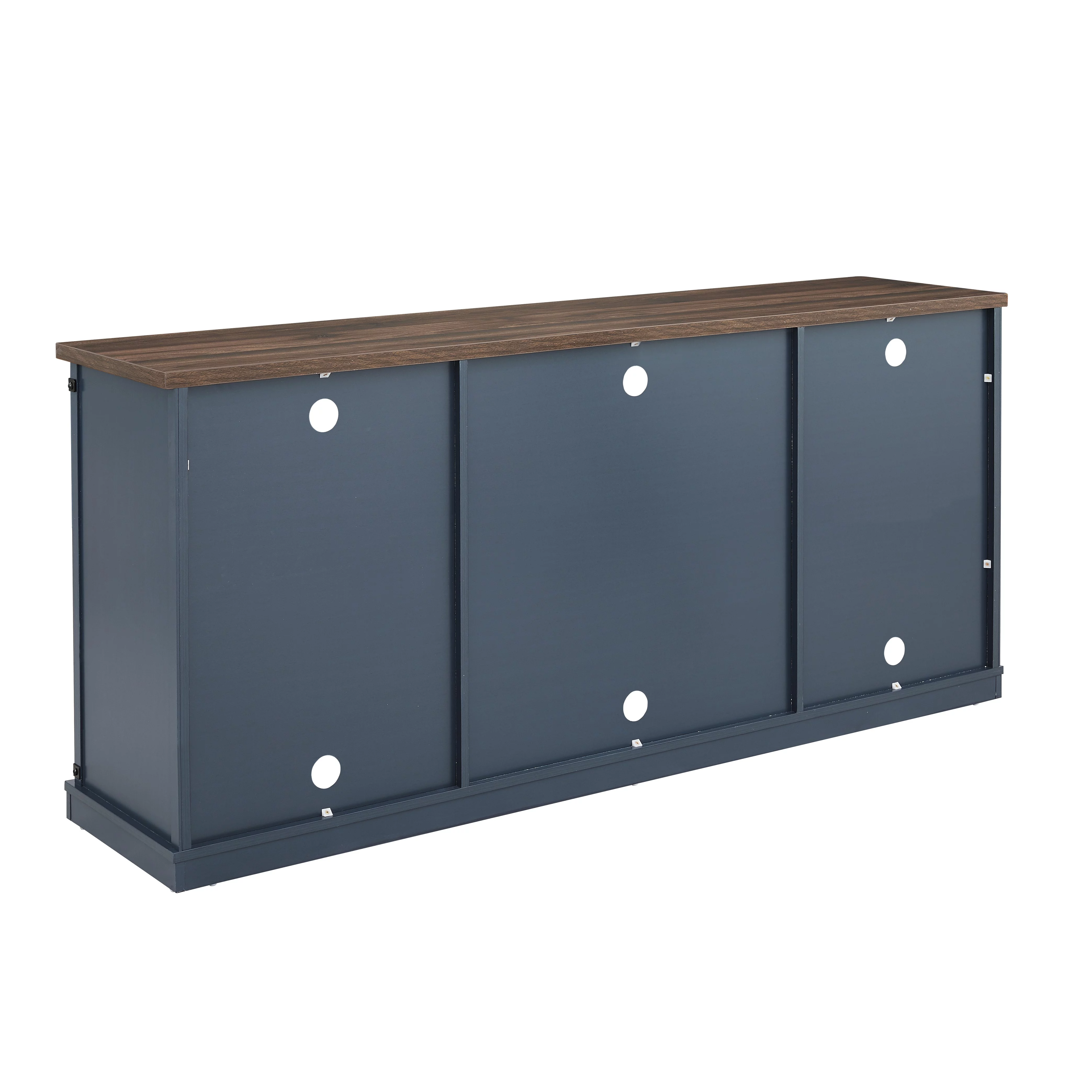 FESTIVO Farmhouse TV Stand for 75" TV, Entertainment Center, Sliding Barn Door TV Stand, 68 inch TV Console Table, Home Living Room Media Console with Adjustable Shelf - Navy Blue