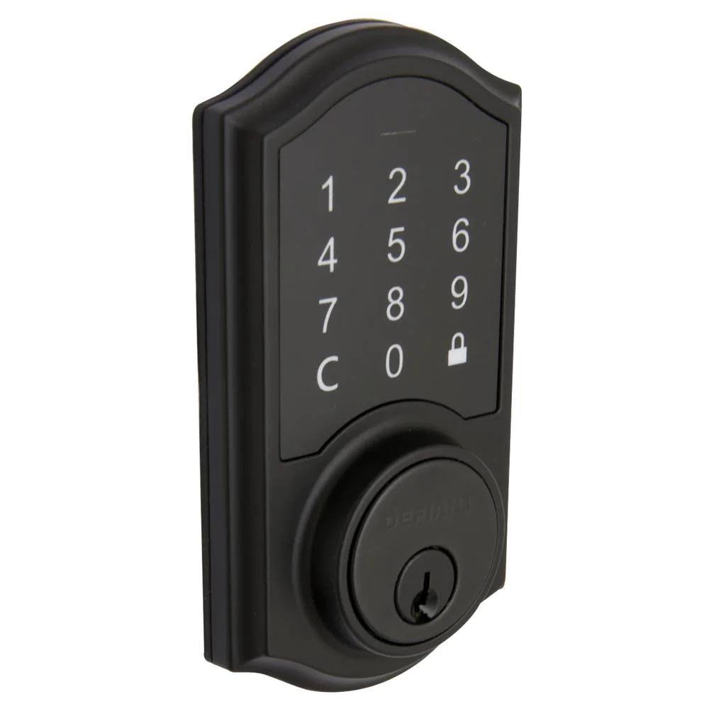 Defiant Castle Matte Black Electronic Single Cylinder Touchpad Deadbolt