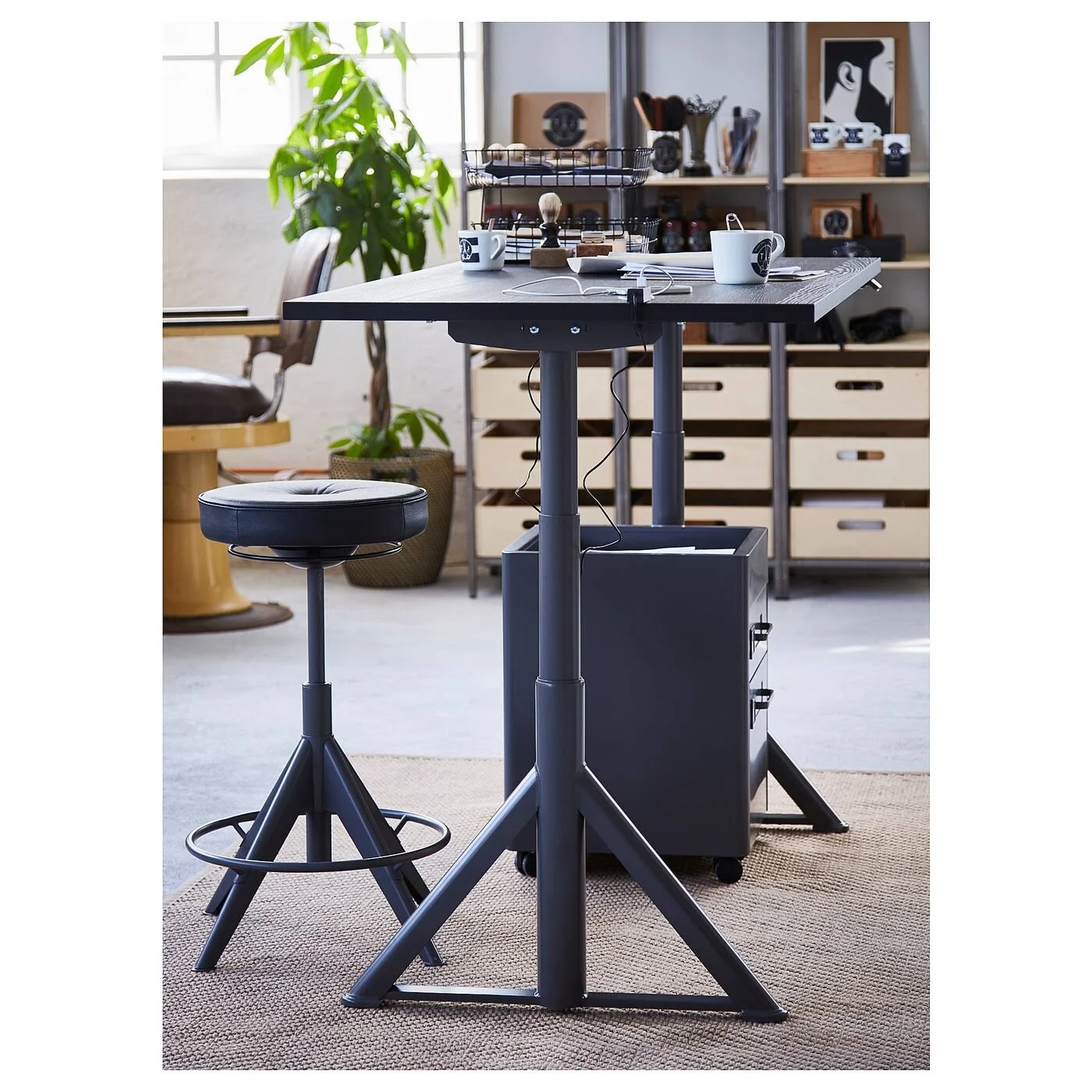 IKEA - ID?SEN Drawer Unit on Casters, Dark Gray, 16 1/2x24