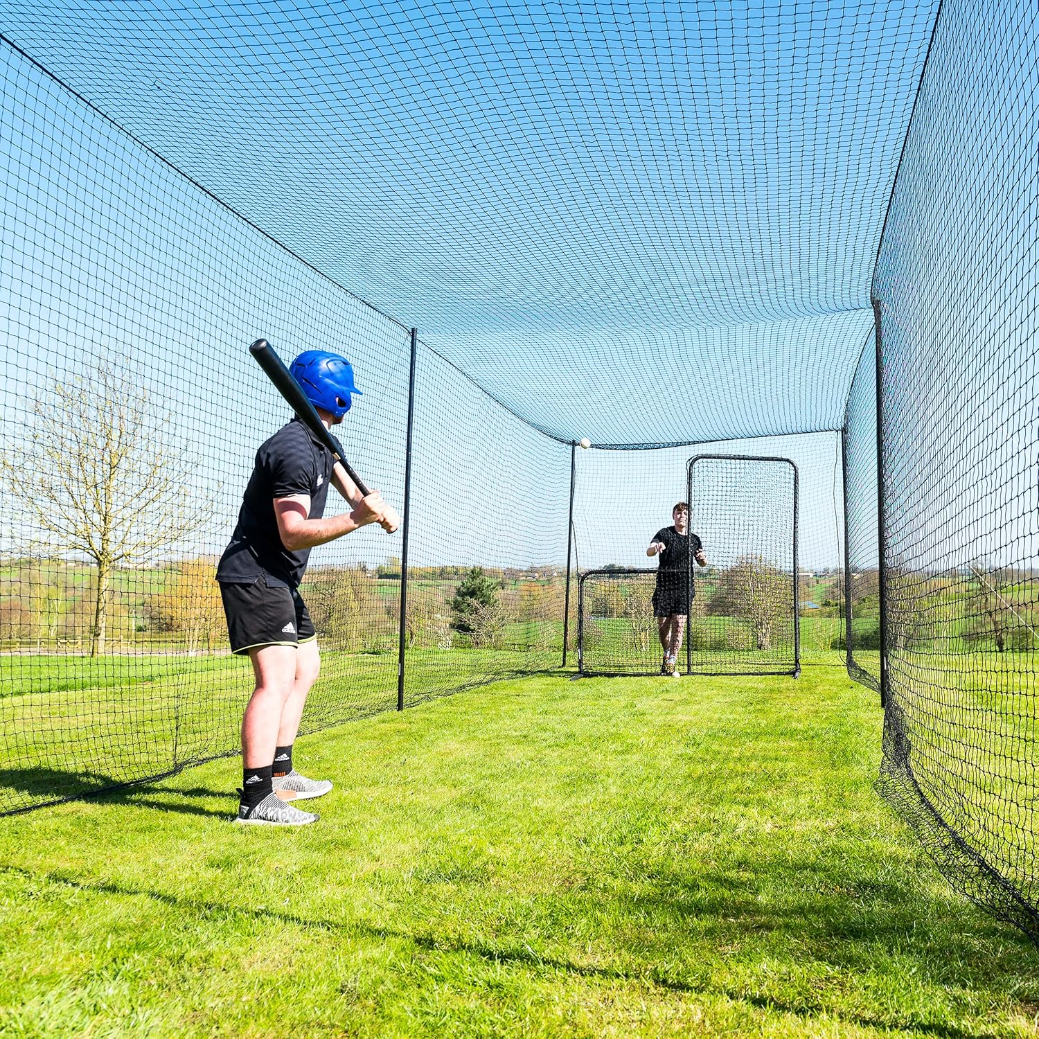 Fortress Ultimate Baseball Batting Cage [20’, 35’, 55’, 70’] | #42 Grade Net with Steel Poles | Baseball & Softball Batting Cages & Netting | Softball Batting Cage