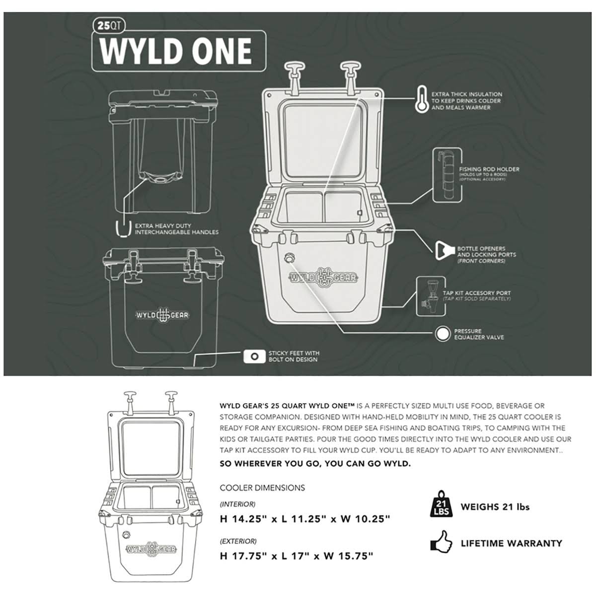 Wyld Gear 25 Quart Wyld One Hard Cooler
