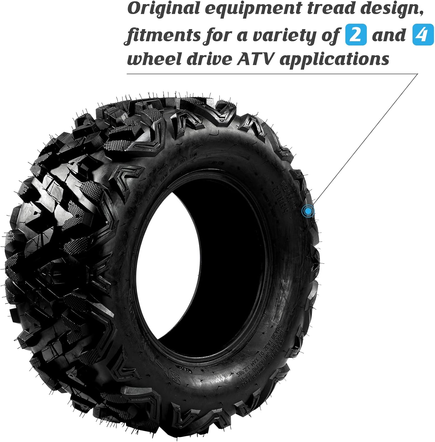 Motorhot 2PCS 26x11-12 ATV/UTV 6 PLY Rear Tires, 26x11x12 26-11/12 Tubeless Tires