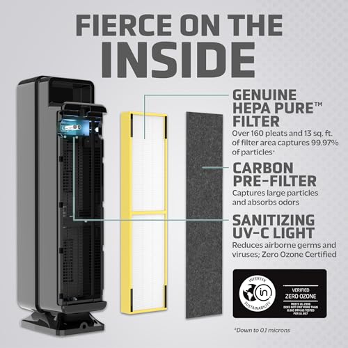 Germ Guardian True HEPA Filter Air Purifier with UV Light Sanitizer, Eliminates Germs, Filters Allergies, Pollen, Smoke, Dust, Pet Dander, Mold
