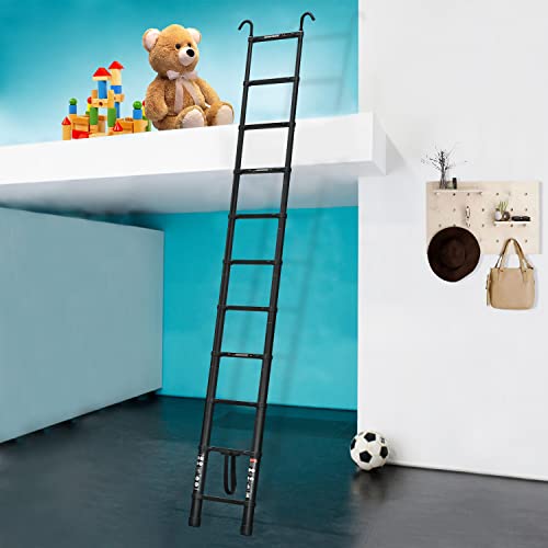 20.5ft Aluminum Telescoping Ladder Folding Telescopic Extension Ladder with 2 Roof Hooks EN131 Safe Standard Adjustable Height for Home Building Garden Attic Loft Decoration Painting 330lb Capacity