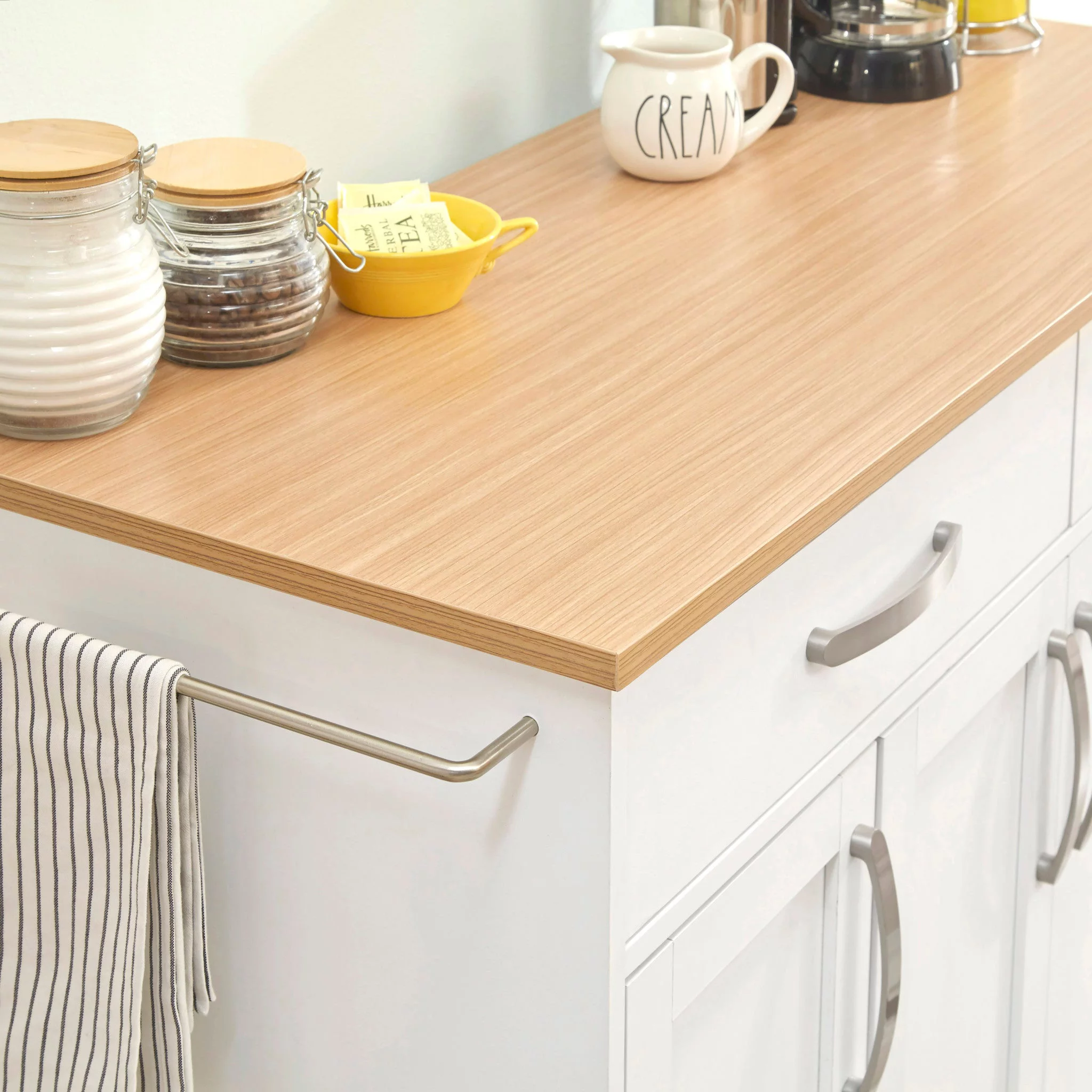 Homestyles Storage Plus Off White Wood Kitchen Cart