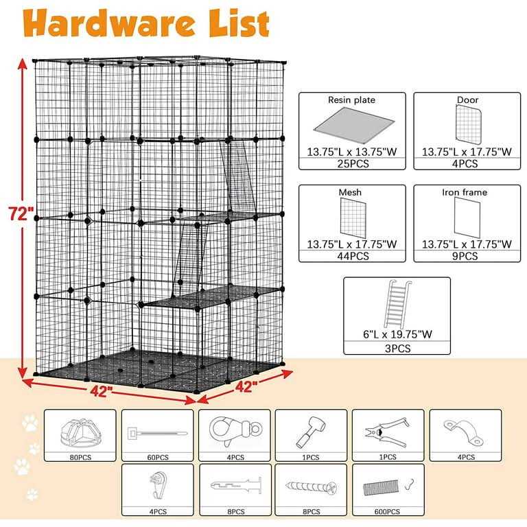Coziwow DIY 4-Door Large Cat Cage Playpen - Pet Supplies online store