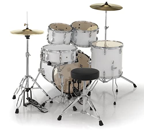 Pearl Roadshow Drum Set 4-Piece Complete Kit with Cymbals and Stands, Charcoal Metallic (RS584C/C706)