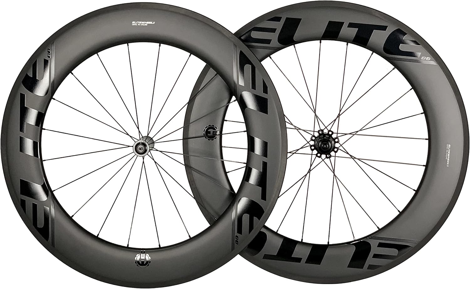 ELITEWHEELS Road Bike Carbon Wheels 700c Clincher 38/50/60/88mm Carbon Wheelset Tubeless Ready Cycling Wheel U Shape