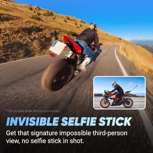 Insta360 X4 Motorcycle Bundle- 8K Waterproof 360 Action Camera, 4K Wide-Angle Video, Invisible Selfie Stick, Removable Lens Guards, 135 Min Battery Life, AI Editing, Stabilization, No Micro SD Card