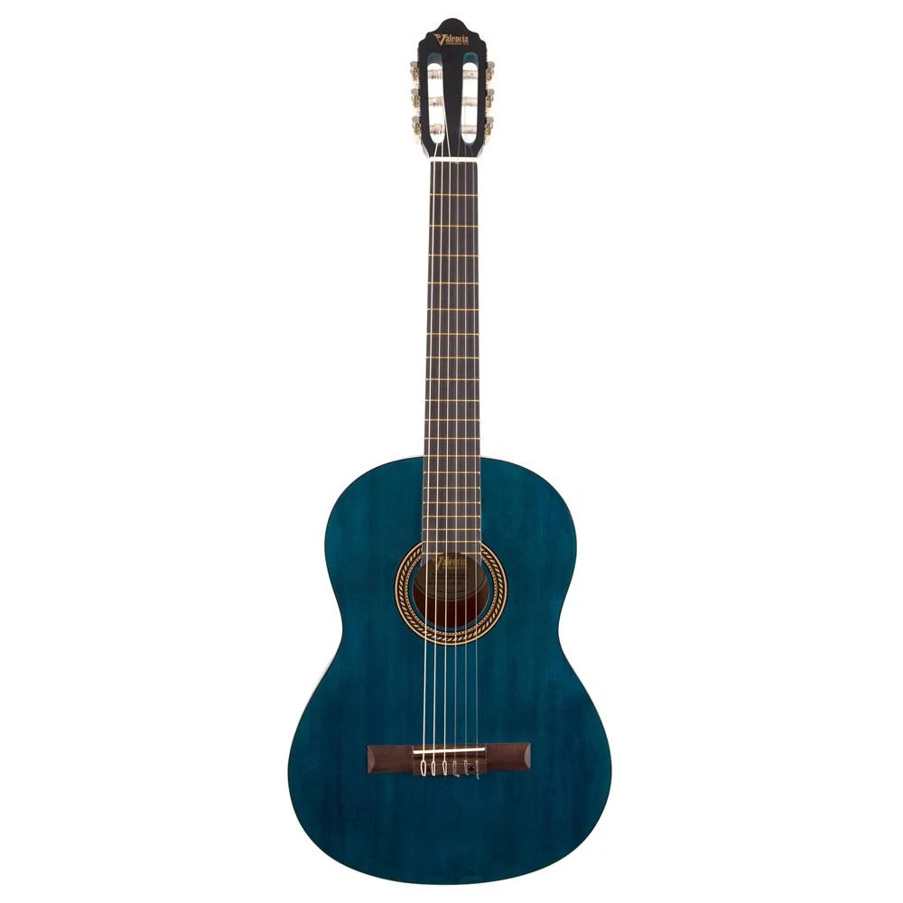 Valencia 200 Series Classical Guitar - Transparent Blue