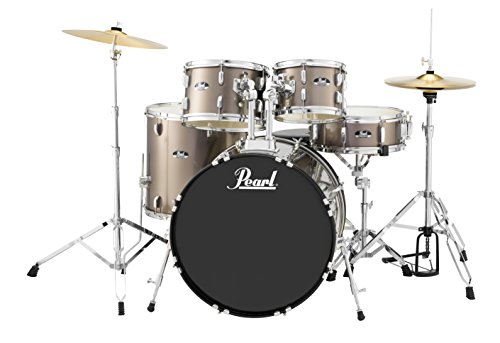 Pearl Roadshow Drum Set 4-Piece Complete Kit with Cymbals and Stands, Charcoal Metallic (RS584C/C706)