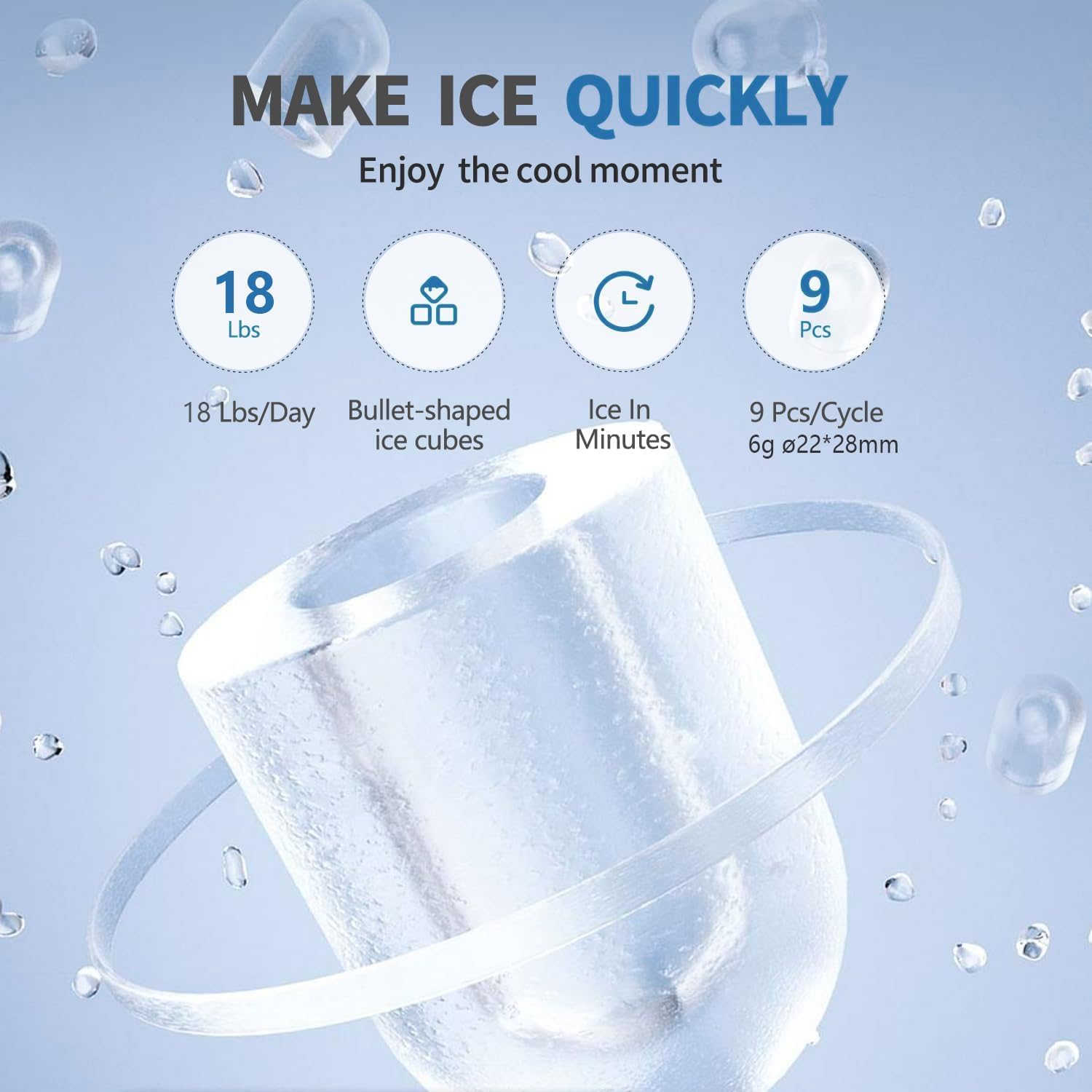 Water and Ice Dispenser Bottom Load Self-Making Ice Machine and Water Cooling