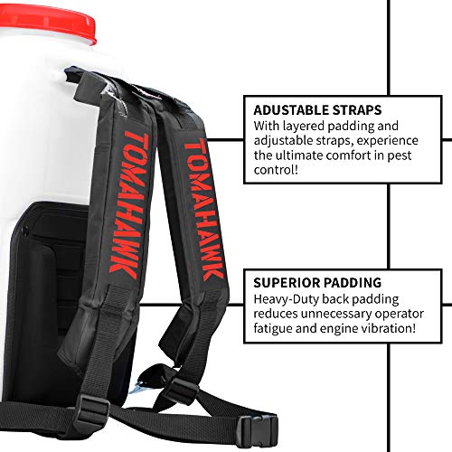 Tomahawk 5 Gallon Gas Power Backpack Sprayer 435 Pressure for Insecticide Fertilizer Bugs Weeds Mosquitoes and Ticks with Mist Attachment