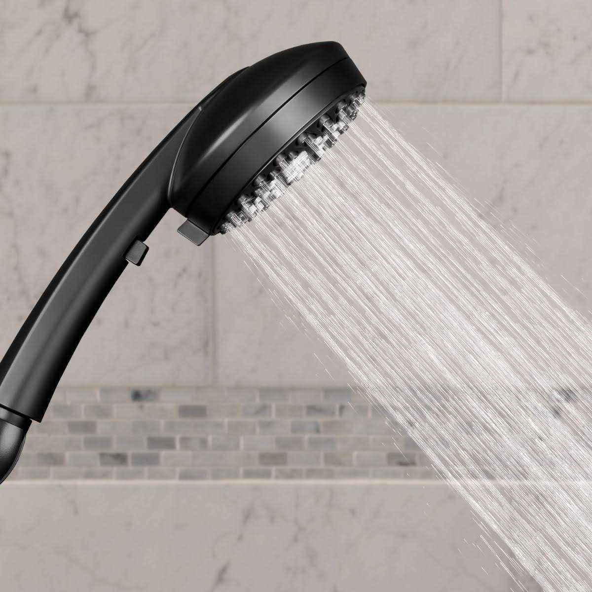 Waterpik ZZR-765M5E 6-Spray Patterns with 1.8 GPM 4.75 in. Single Wall Mount Adjustable Handheld Shower Head in Matte Black - Shop Hardware Tools Online Store