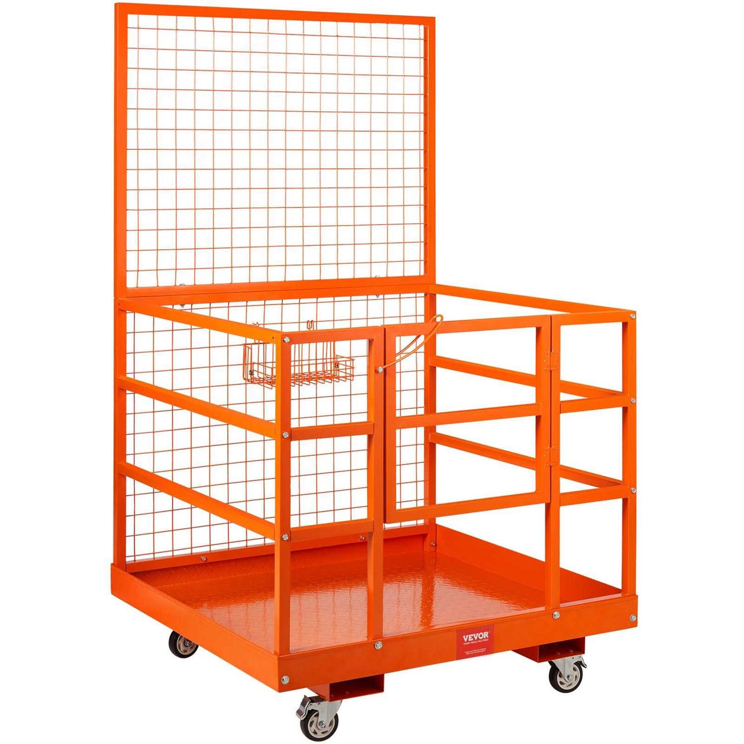 VEVOR Forklift Safety Cage Work Platform 43X45in 1400lbs w/ Wheels - Shop Hardware Tools Online Store