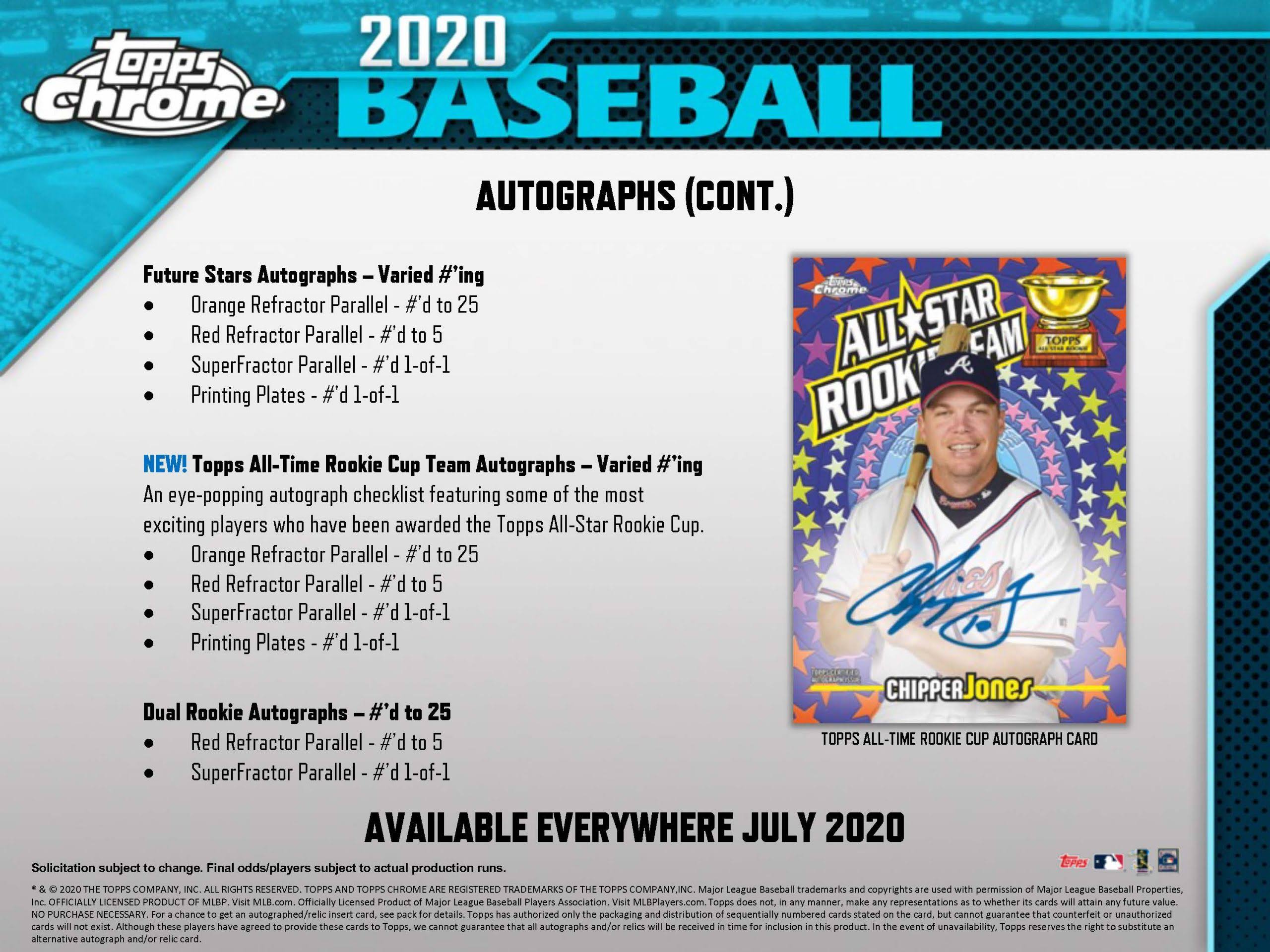 2020 Topps Chrome Baseball Jumbo Box