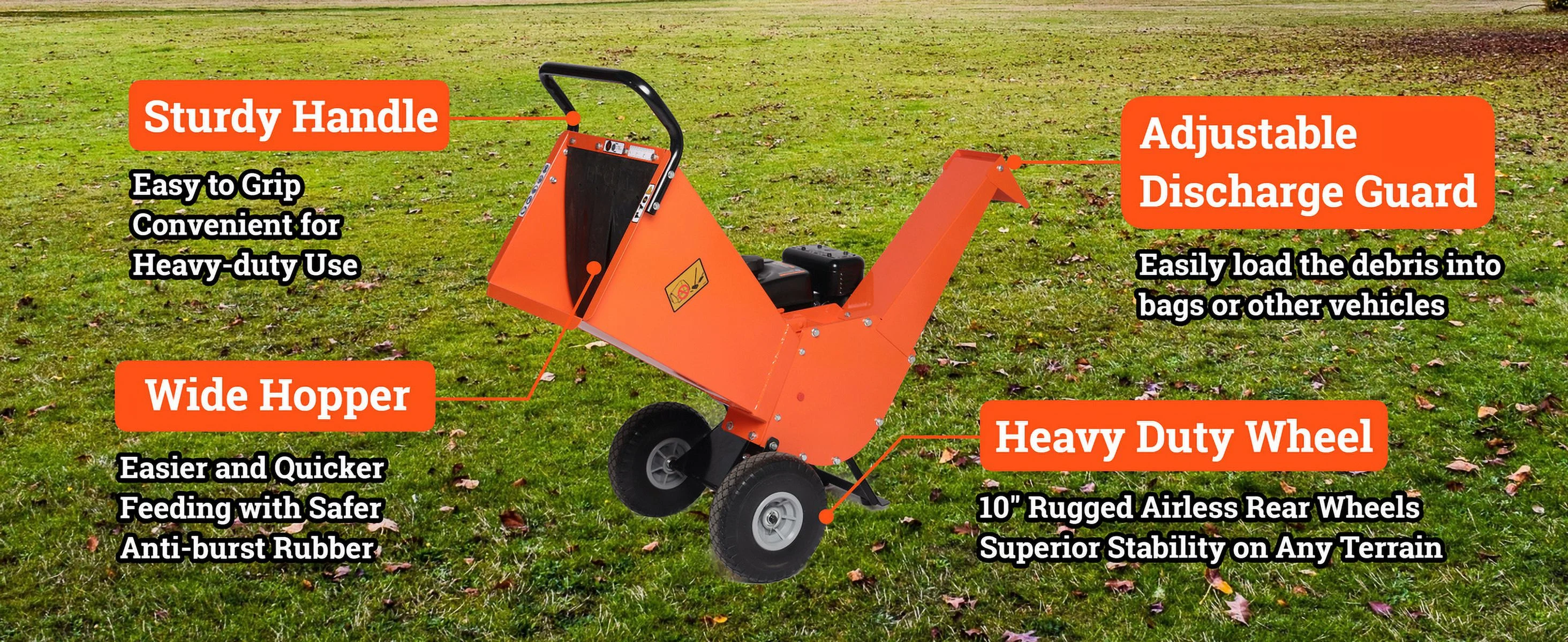 EFCUT R0 Wood Chipper Shredder Mulcher 7HP Gas Powered Heavy Duty Compact Design 3" Inch Max Capacity 104 lb
