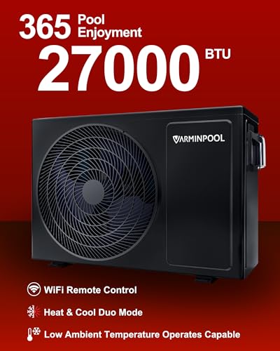 27000BTU Smart Electric Pool Heater for In and Above Ground Pool up to 7,000 Gals, Pool Heat Pump with Schedule Function and Control via APP, Titanium Heat Exchanger, 120V