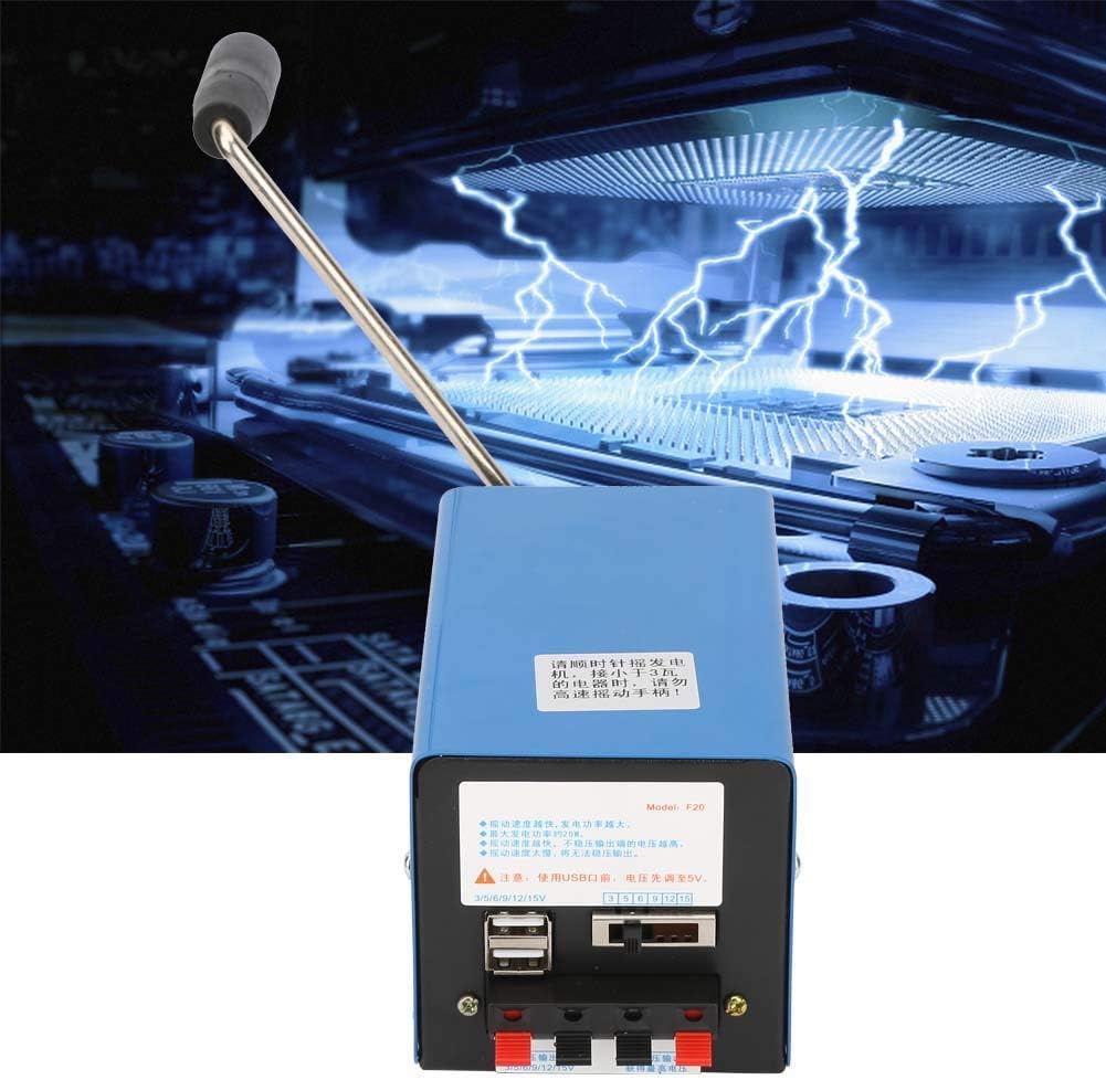 Hand Crank Generator Hand Crank Charger USB Generator for Emergency Survival Experiments Power Supply Camping Field Works
