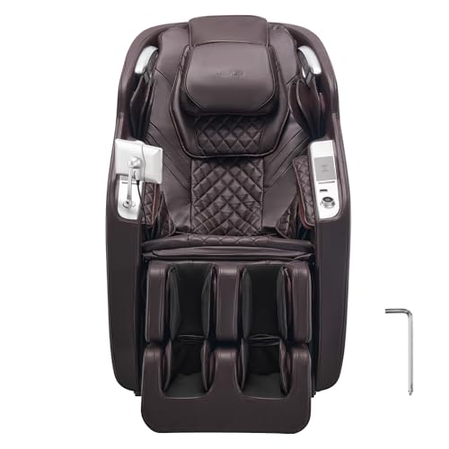 VEVOR Massage Chair, 4D Full Body Zero Gravity Recliner with SL Track, Yoga Stretch, AI Voice Control, Heat, Foot Roller, Retractable Pedal, 36 Airbags, LCD, Armrest Controls, Rolling Base