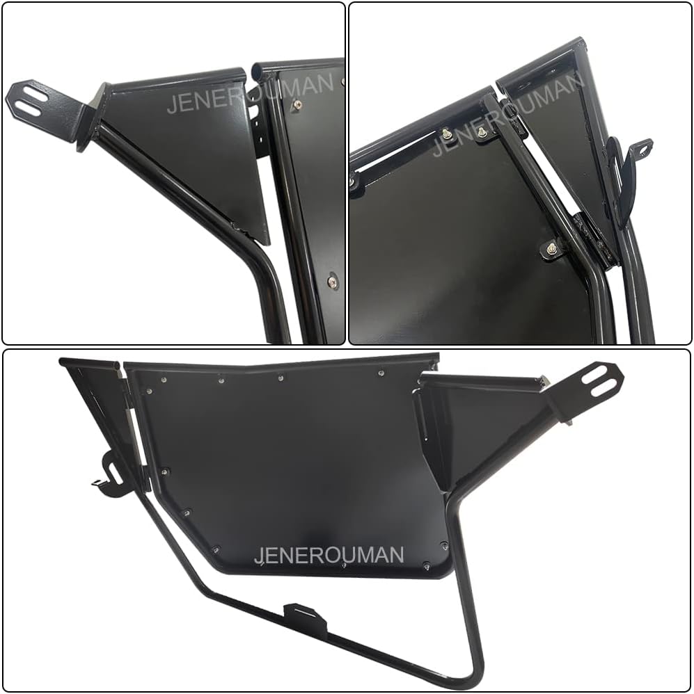 JENEROUMAN 1 Pair Aluminum Iron Full Size Side Doors for UTV Polaris RZR 800 S 800 Doors RZR 570 XP 900 2008-2022 Black