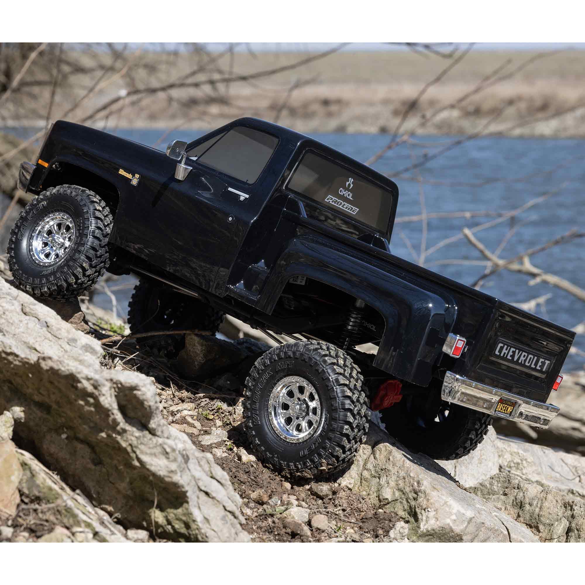 Axial RC Truck SCX10 III Base Camp 82 Chevy K10 RTR Ready-To-Run Battery and Charger Not Included Black AXI03030T2