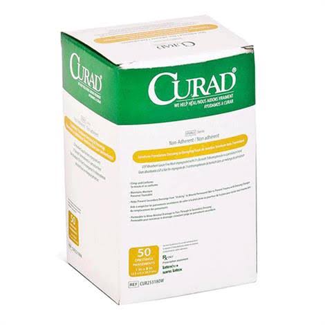 Medline Curad Xeroform Sterile Overwrap Petrolatum Gauze Dressing,5" x 9" (12.7cm x 22.86cm),50/Pack,CUR253590WZ - Megean