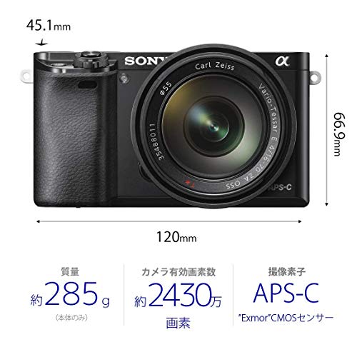 Sony Alpha a6000 Mirrorless Digitial Camera 24.3MP SLR Camera with 3.0-Inch LCD (Black) w/ 16-50mm Power Zoom Lens (Renewed)