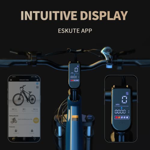 ESKUTE Netuno 27.5" Electric Bike, 500W Bafang Motor, 720Wh Removable Battery, Up to 60 Miles, Shimano 7 Speed Gears, 22mph Max Speed, Electric Mountain Bike with Hydraulic Front Fork