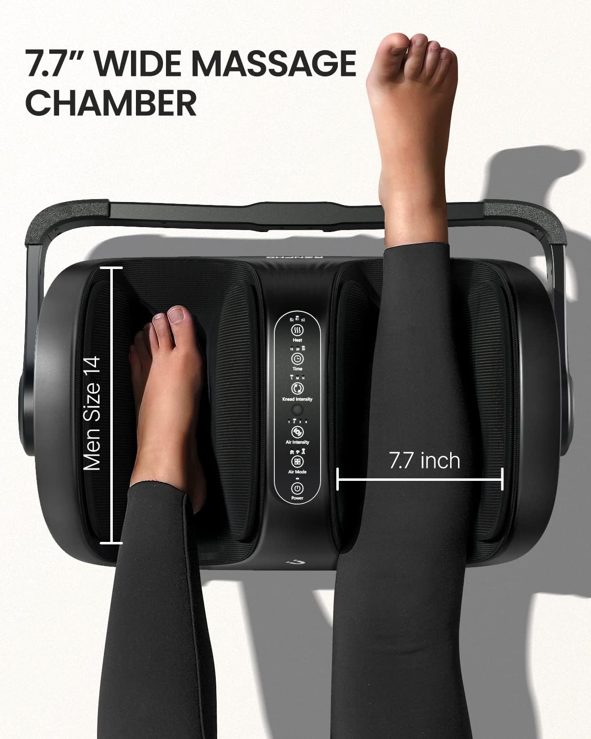 Foot Massager Machine, RENPHO Shiatsu Foot and Calf Massager with Heat and Remote, Deep Kneading and Rolling Calf and Leg Massage with Handle, Fits up to US Men Feet Size 14, for Home and Office