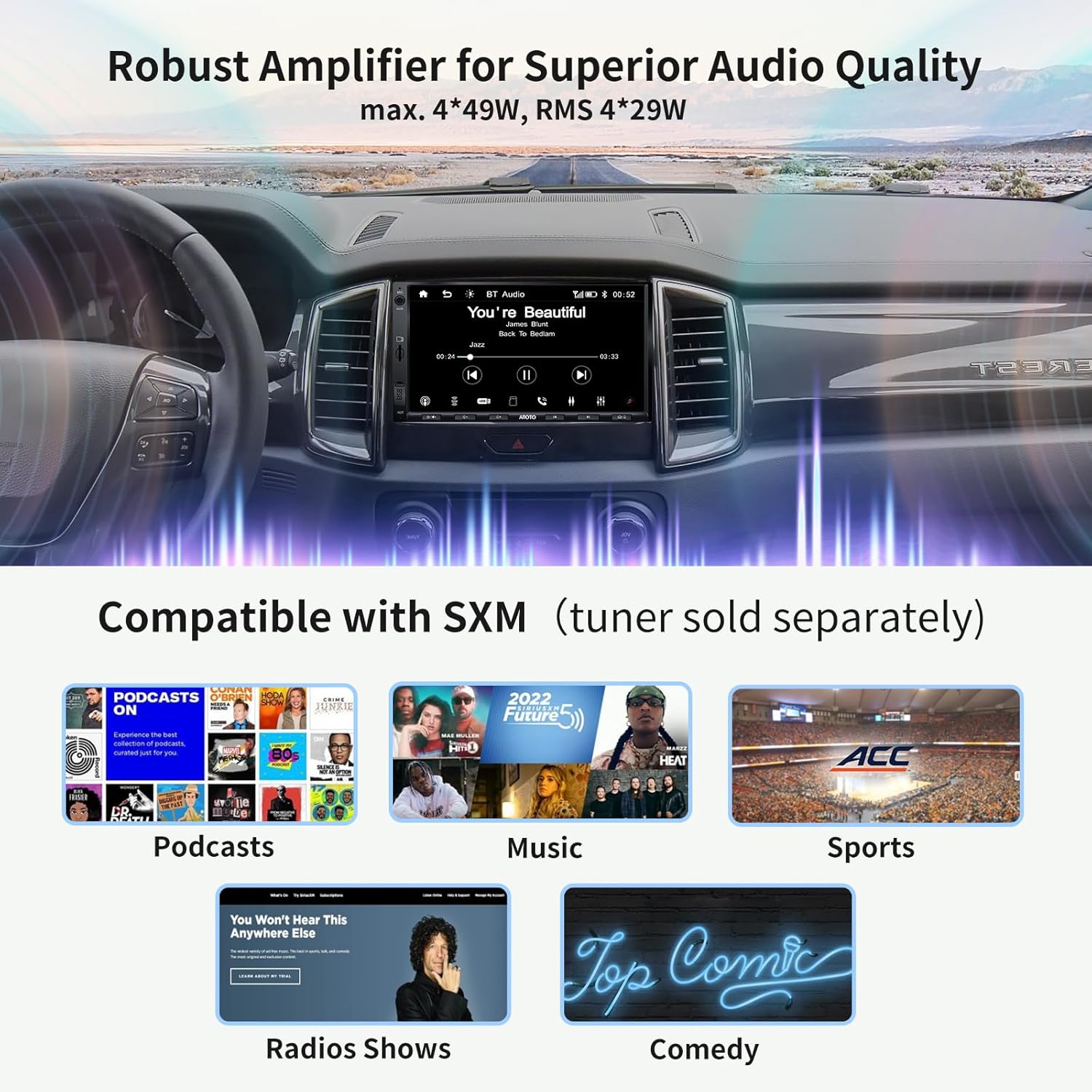 [Upgrade] ATOTO F7XE Wireless CarPlay & Wireless Double-DIN Android Auto Car Stereo,Receiver- Mirror Link, 7inch IPS Display, Bluetooth, HD Live Rearview, Quick Charge, F7G2A7XE