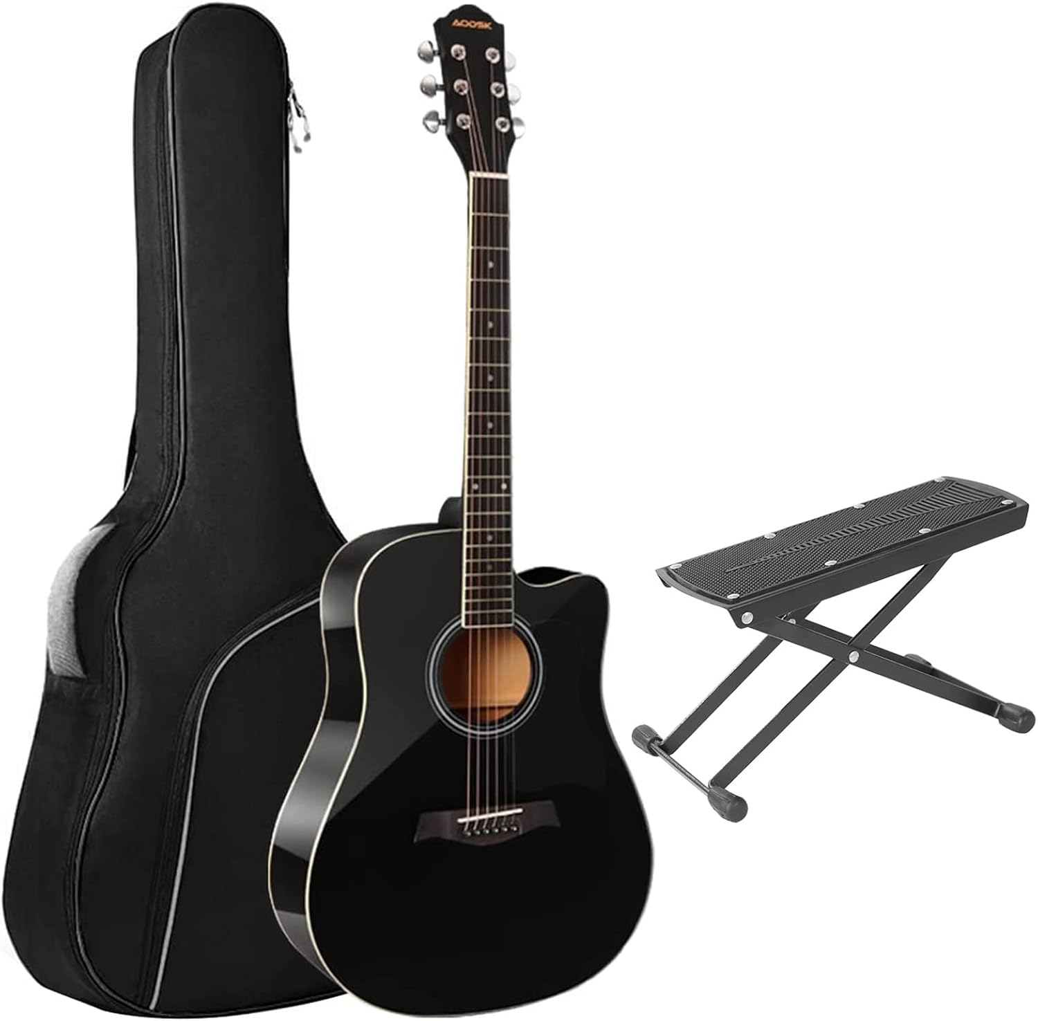 AODSK 41inch Acoustic Guitar Beginner Full Size 41 Inch Guitar+Guitar Foot Stool