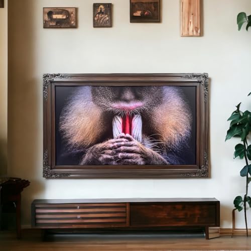 TV frame for Samsung The Frame TV, for 55 and 65 inch TVS. Dark Walnut Finish (not for use with other models) Handmade wood ornate TV Frame