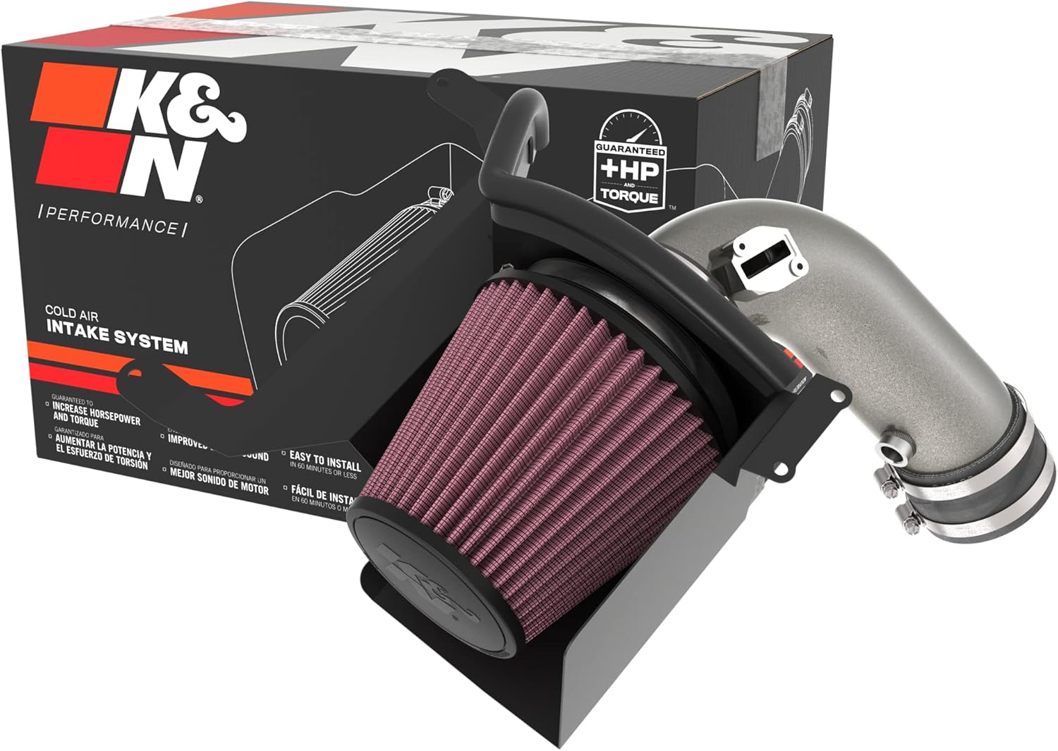 K&N Cold Air Intake Kit: High Performance, Increase Horsepower: Compatible with 2021-2022 Ford E 350/450 Super Duty; 77-2618KC