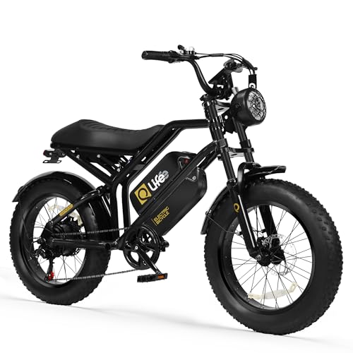 Electric Bike for Adults-1500W Peak Motor 20" Fat Tires 28MPH(Unlock to 35MPH) EBike Moped, 624-1248Wh Removable Battery Bicycle, with Dual Suspension & Brakes Motorcycle, 7-Speed,Spark