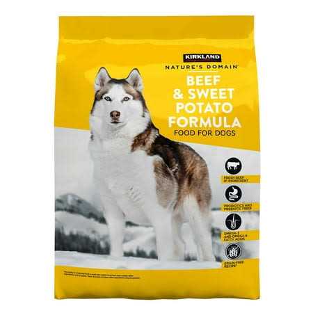 Kirkland Signature Natures Domain Beef &amp; Sweet Potato Dog Food 35 lb - Pet Supplies online store