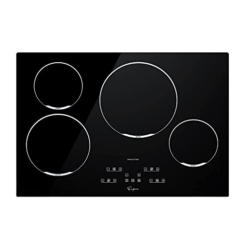 Empava 30" Built-in Electric Induction Cooktop with 4 Elements Power Boost Burners in Black Vitro Ceramic Glass, 30 Inch