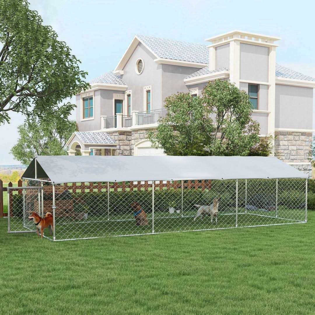 212 Main PawHut Dog Kennel Outdoor Large-Sized Dogs with Waterproof UV Resistant Roof - Pet Supplies online store