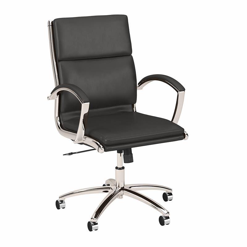 BBF Studio C Mid Back Leather Executive Office Chair in Brown