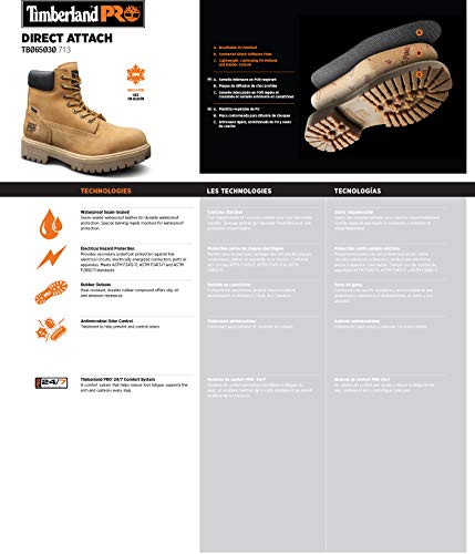 Timberland PRO men's Direct Attach 6 Inch Soft Toe Insulated Waterproof Industrial Work Boot