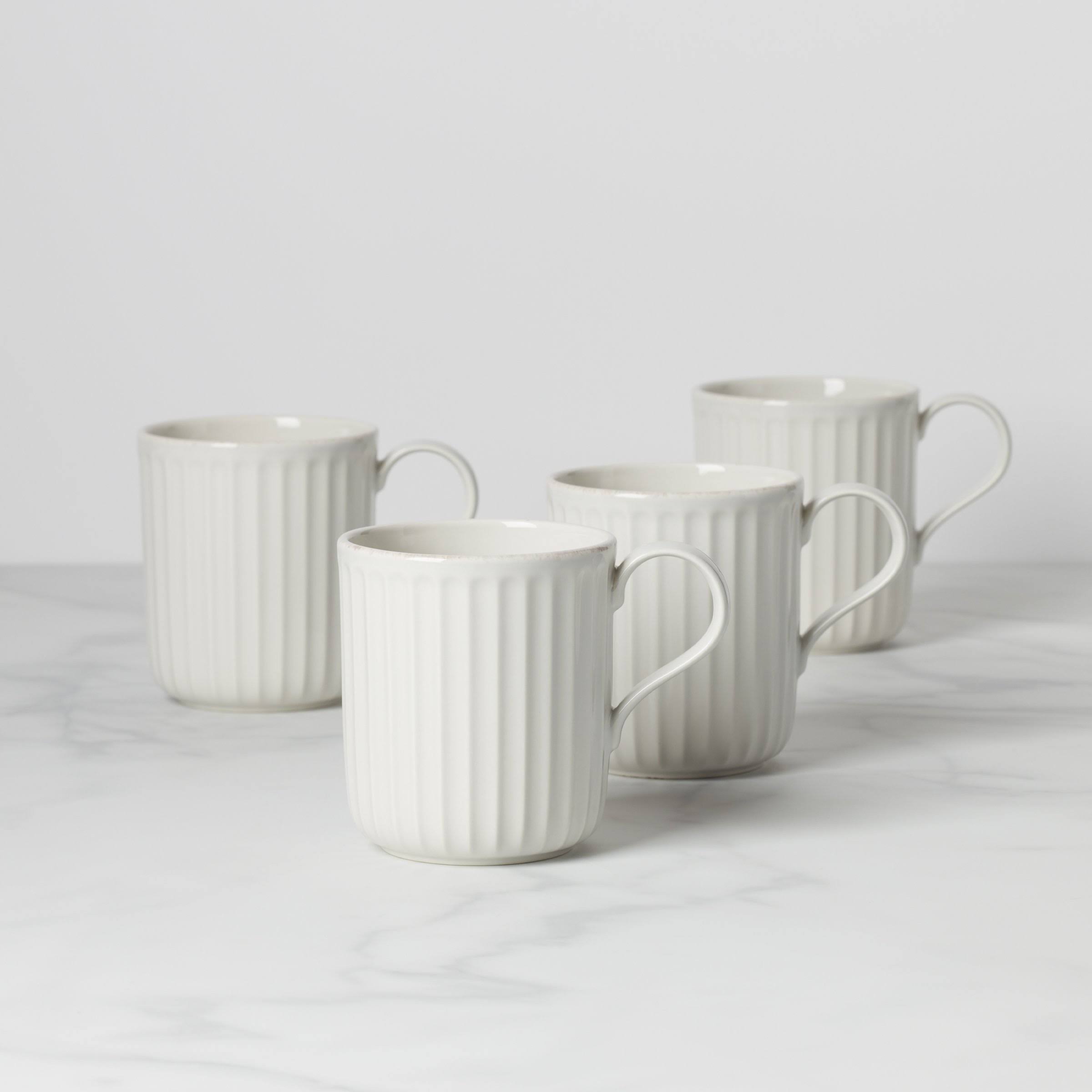 Lenox 893549 French Perle Scallop 4-Piece Mug Set