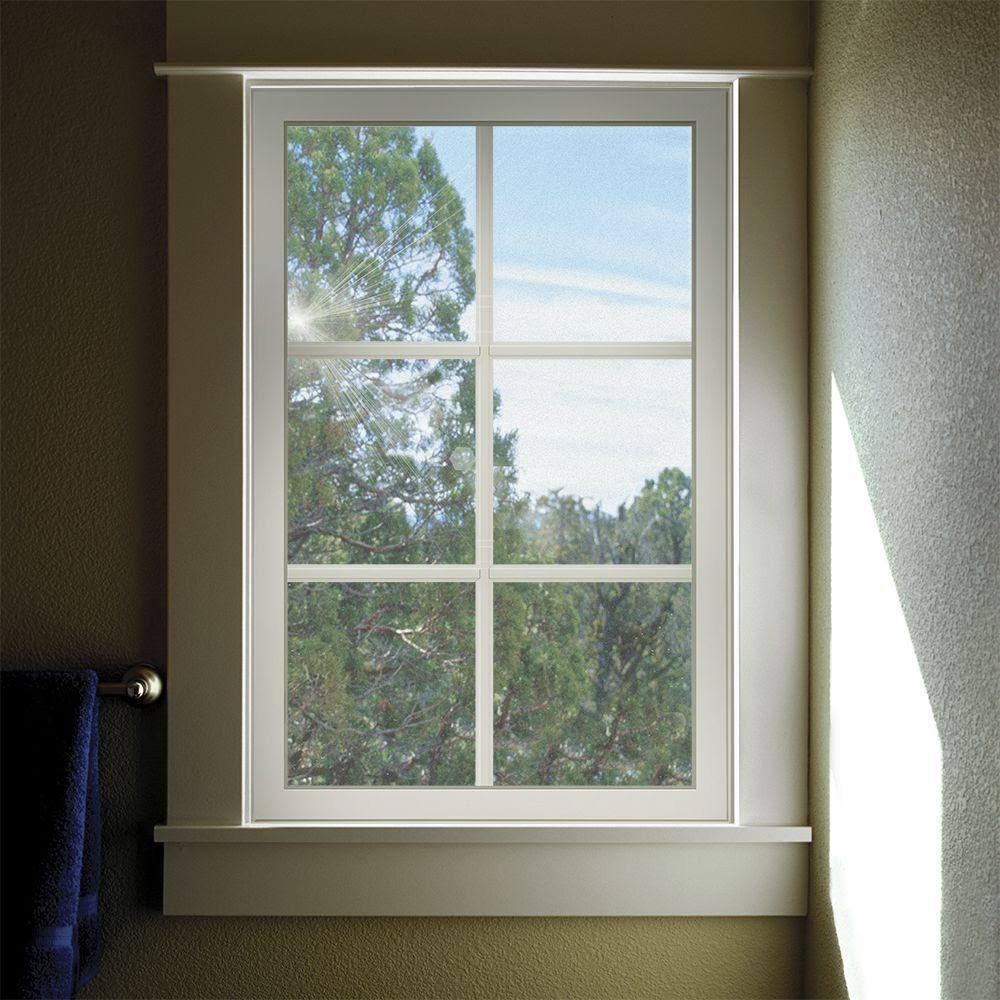 JELD-WEN 48 in. x 36 in. V-2500 Series Bronze FiniShield Vinyl Fixed Picture Window with Colonial Grids/Grilles