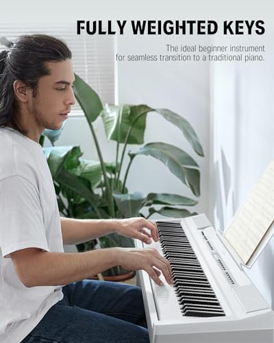 Donner DEP-20 Beginner Digital Piano 88 Key Full Size Weighted Keyboard, Portable Electric Piano with Furniture Stand, 3-Pedal Unit