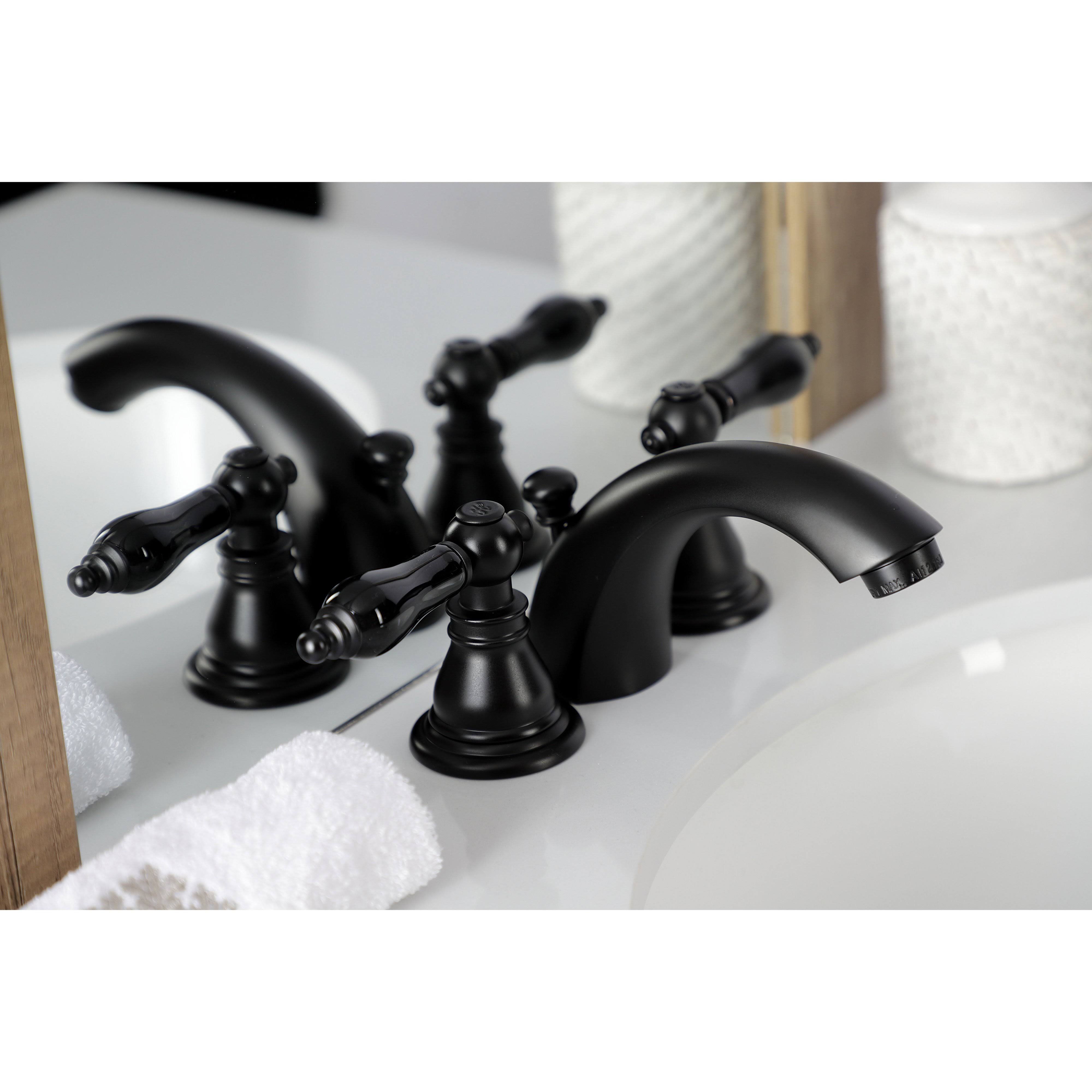 Kingston Brass KB952AKL Duchess Widespread Bathroom Faucet with Plastic Pop-Up Polished Brass